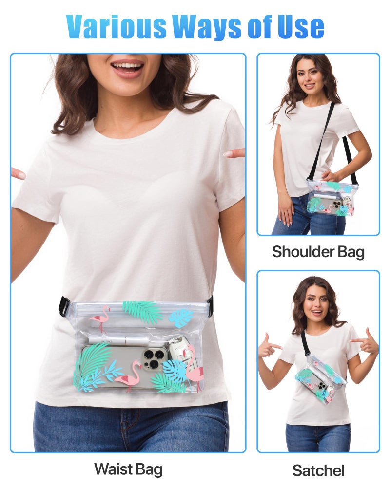 F-color Waterproof Fanny Pack - Waterproof Phone Pouch with Waist Strap - Cruise Essentials 2025 Must Haves Waterproof Pouch Dry Bag Keep Phone Valuables Safe for Beach Kayaking Boating Fishing - Image 5
